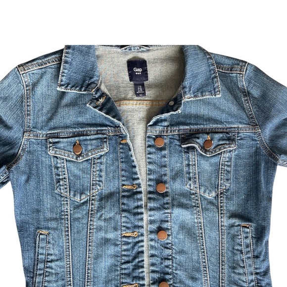 Vintage GAP Women’s XS Blue Denim Trucker Jacket Y2K - Picture 3 of 10